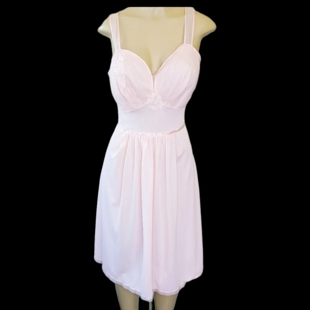 Vintage 60's Artemis Pastel Pink Bias Cut Ballerina Slip Dress - Picture 1 of 14